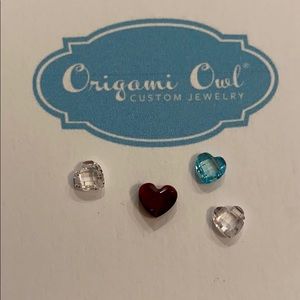 🆕Origami Owl Heart Rhinestones set of 4